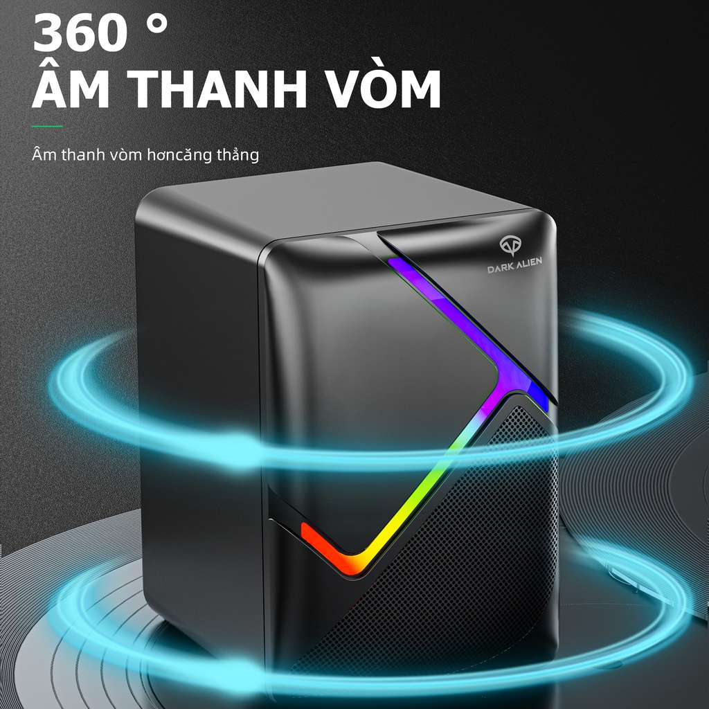 Loa Game Máy Tính Dark Alien Hiệu Ứng Đèn LED - Âm Thanh HD Chất Lượng Cao - BẢO HÀNH 24 THÁNG