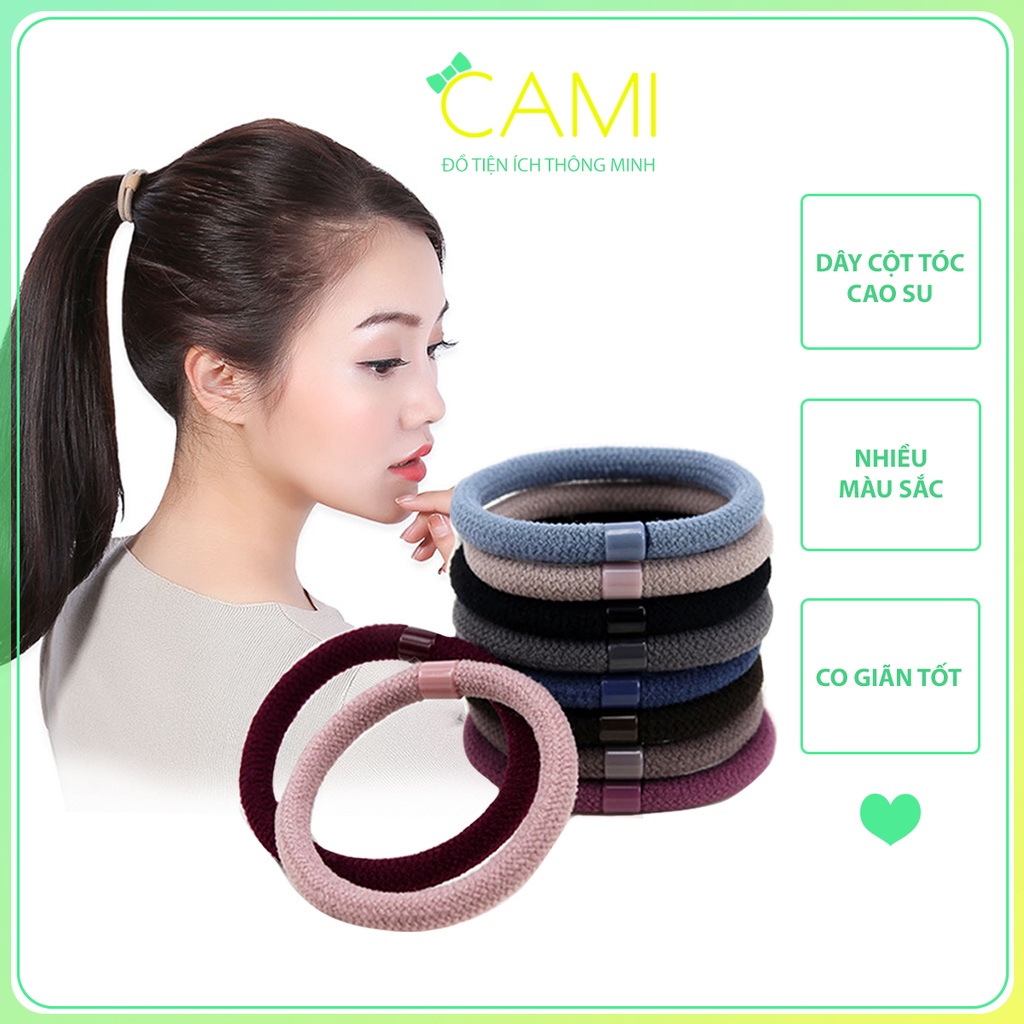 Combo 10 Thun buộc tóc co dãn, dạng trơn dễ sử dụng và phối đồ - Cami - CMPK265