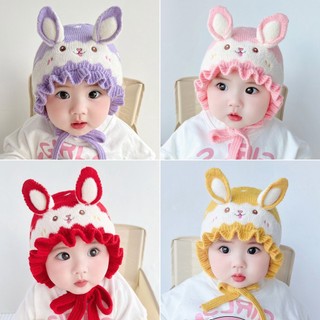 Nón bèo len tai thỏ cột dây xinh cho bé yêu