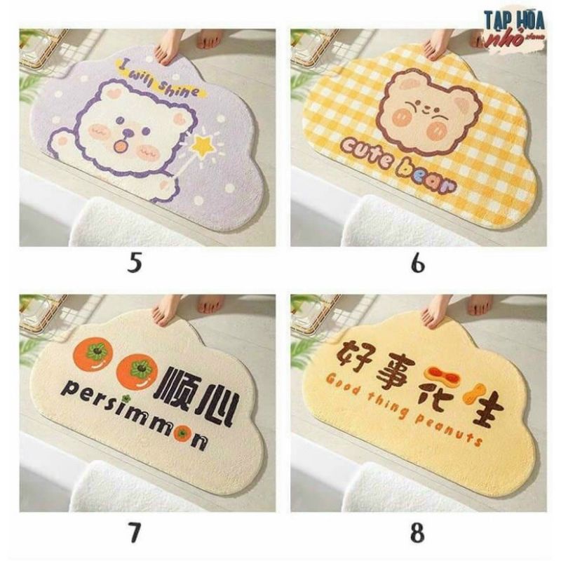 Thảm lau chân thấm hút ĐÁM MÂY dày dặn, chống trơn tiện lợi