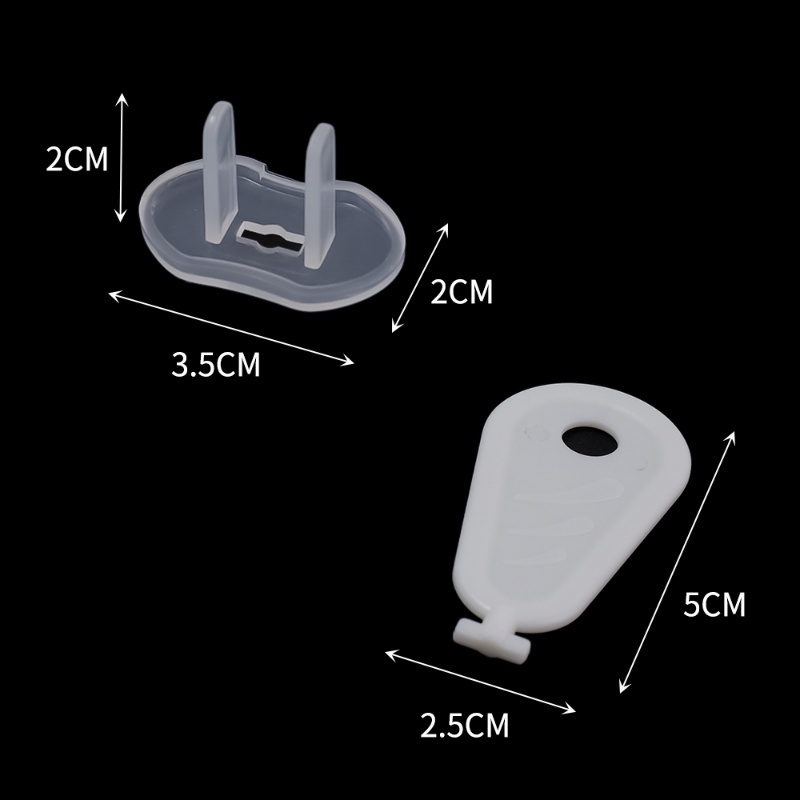 Set 6 Nắp Đậy Ổ Cắm Điện 2 Lỗ Chống Sốc Bảo Vệ An Toàn Cho Bé Ốp