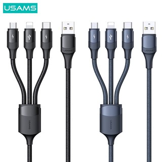 Dây cáp sạc Usams 3A 3 trong 1 USB A sang Type C IP micro usb cho laptop / máy tính bảng / điện thoại