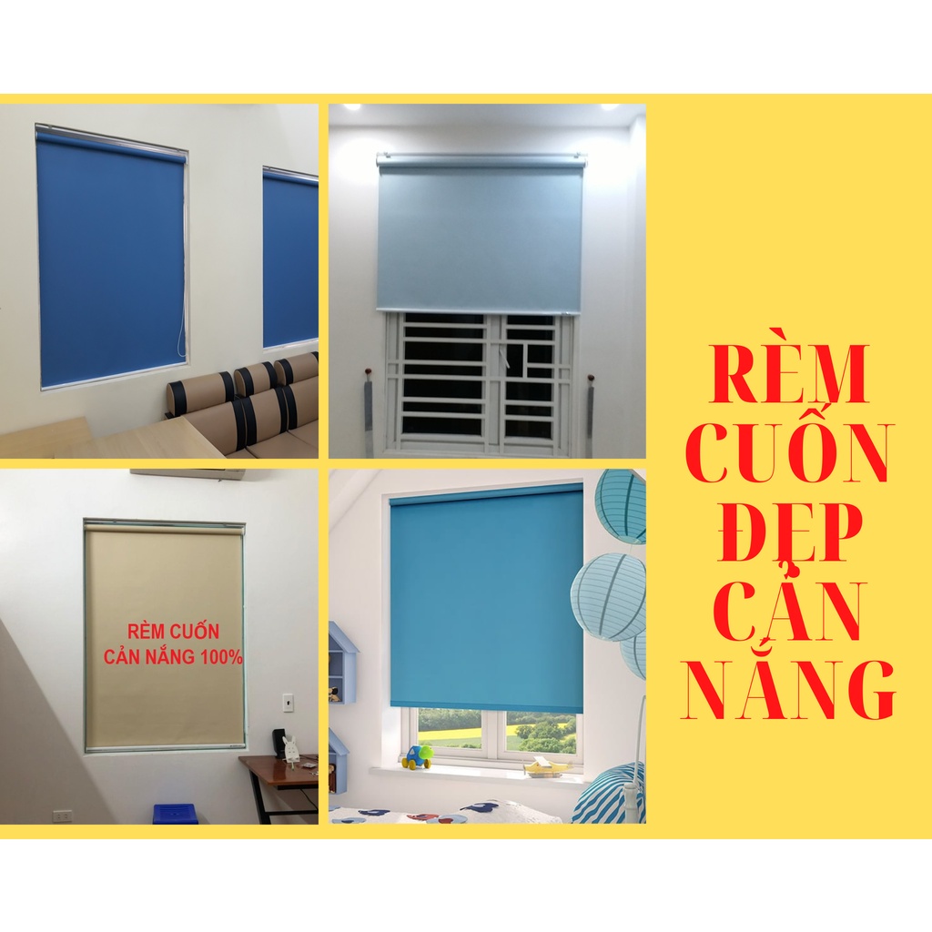 Rèm cuốn trơn, Rèm nhựa cản nắng 100%, mành nhựa cuốn tròn