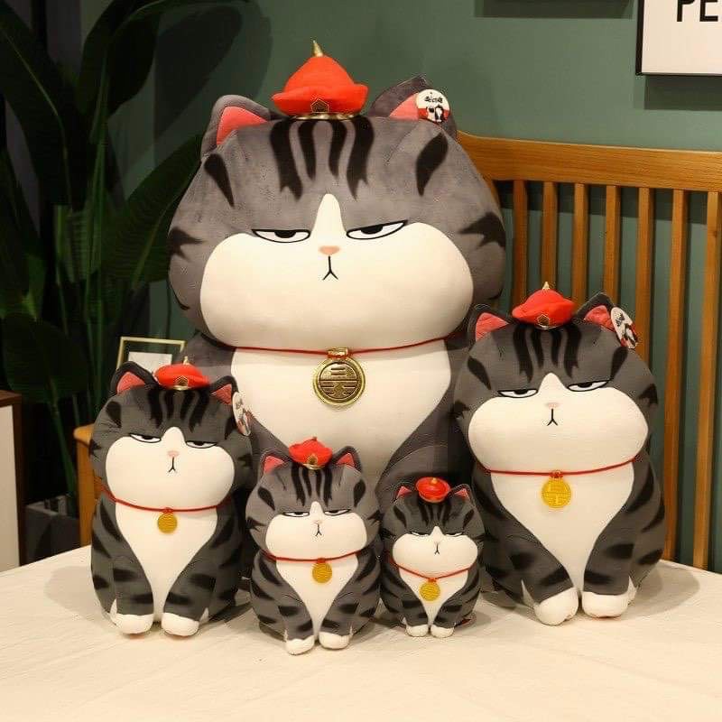 (LƯƠNG VỀ)  Mèo Quàng Thượng size 70cm - Cat quý s Tộc nhồi bông mặt hờn dỗi - IB chọn size