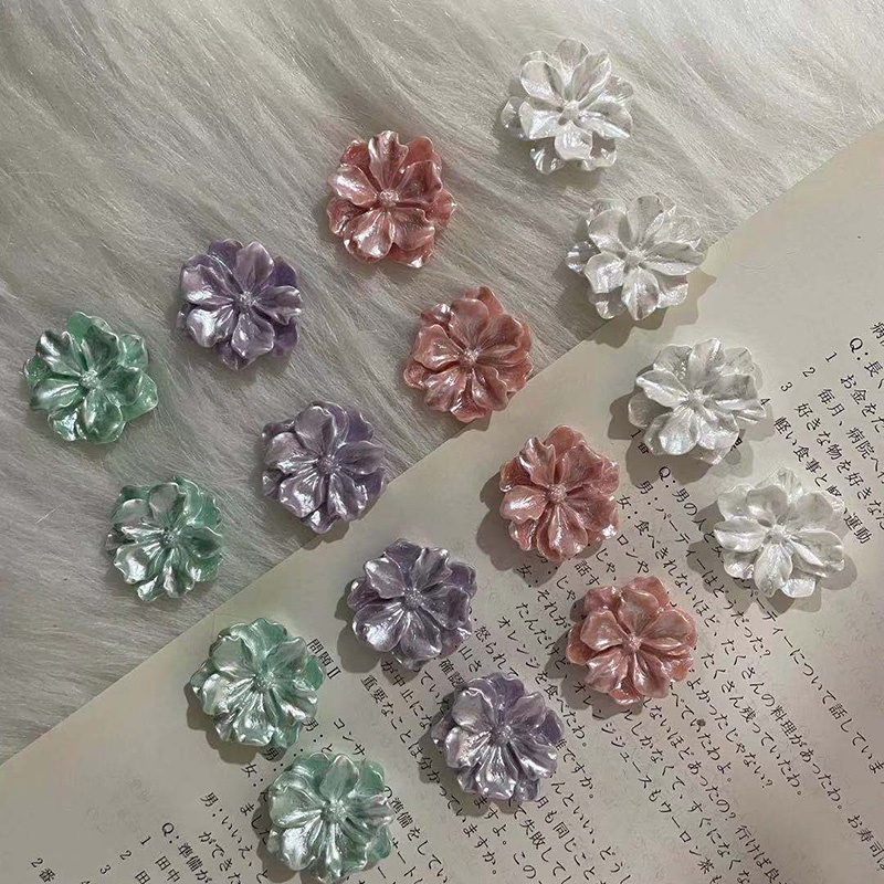 Ốp Điện Thoại Bằng Nhựa ABS Hình Hoa Năm Cánh Đính Hạt Ngọc Trai / Bướm / Giày / Hạt Cườm DIY