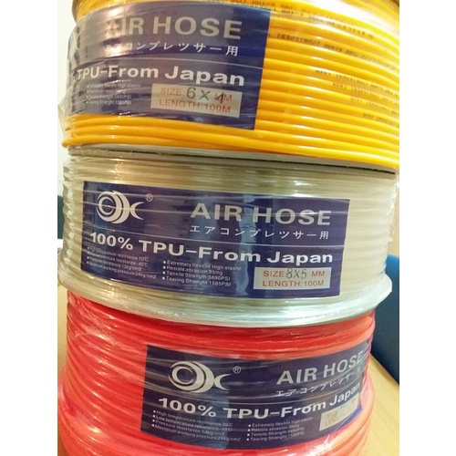 Dây hơi PU khí nén OK JAPAN các phi 4,6,8,10,12mm bán theo mét giá sỉ hàng chất lượng cao