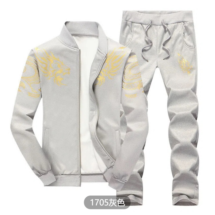 Bộ Đồ Thể Thao Áo Khoác Jacquard Phối Quần Dài Kiểu Châu Âu Thời Trang Thu Đông Sang Trọng Cho Nam
