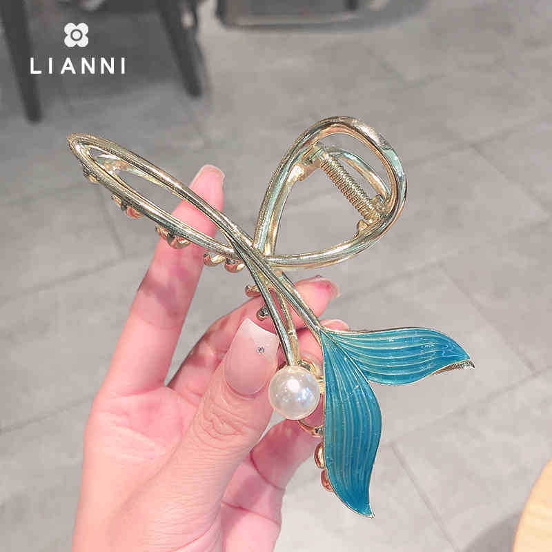 Kẹp Tóc Nơ Đính Ngọc Trai Giả Thời Trang Dành Cho Nữ