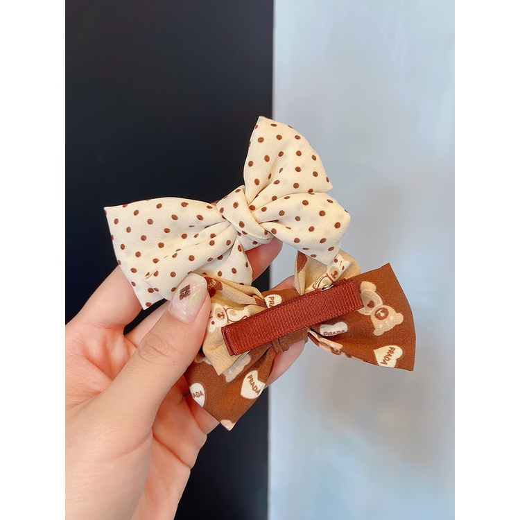 Set 9 Kẹp Tóc Phủ Lông Họa Tiết Hoạt Hình Dễ Thương Cho Bé Gái