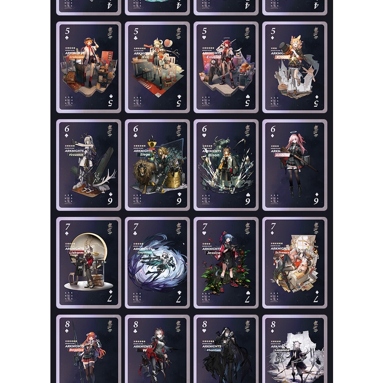 Arknights Cards Scati ACGN Dusk New Amiya Collectibles Kal'tsit Board Game Ch'en Birthday Texas Gift Tomimi Souvenir Surtr Playing Cards Black Core Game Exusiai Anime culture quadratic element Nian Cool Kal'tsit