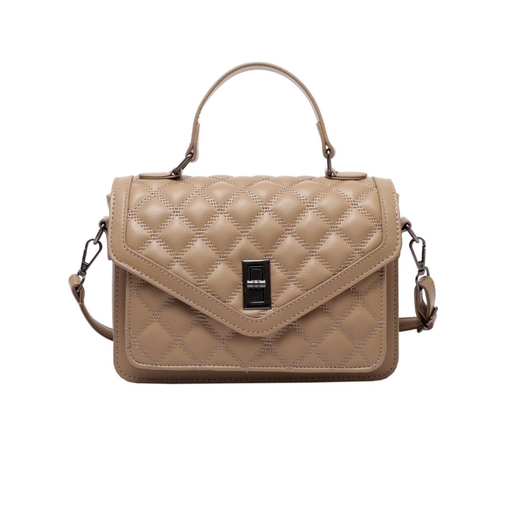 Túi xách nữ đeo chéo túi xách công sở ô trám khóa cài size 24 - TN05