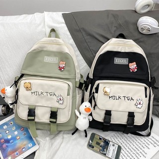 Balo ulzzang chống thấm, balo đi học, balo nam nữ, balo thời trang milk tea