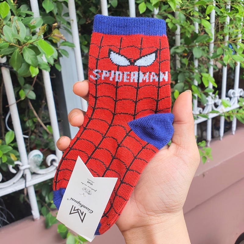 Vớ Bigbaby, vớ cổ cao hình Spiderman mềm co giãn thoải mái cho bé 1-12T [ảnh thật]