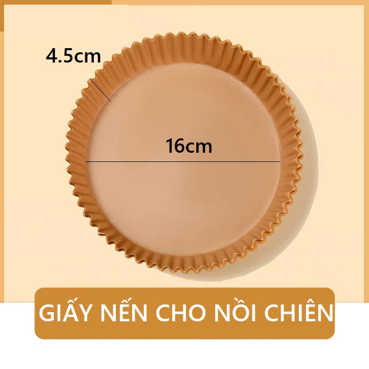 Giấy nến cho nồi chiên không dầu set 50 tờ, giấy nướng bánh chống dính an toàn sức khỏe