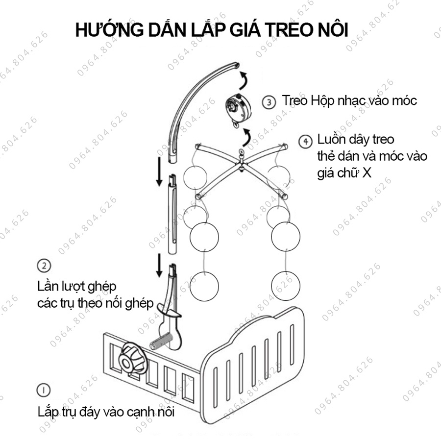 Treo nôi kích thích thị giác cho trẻ sơ sinh đồ chơi thông minh giáo dục sớm giúp bé phát triển toàn diện