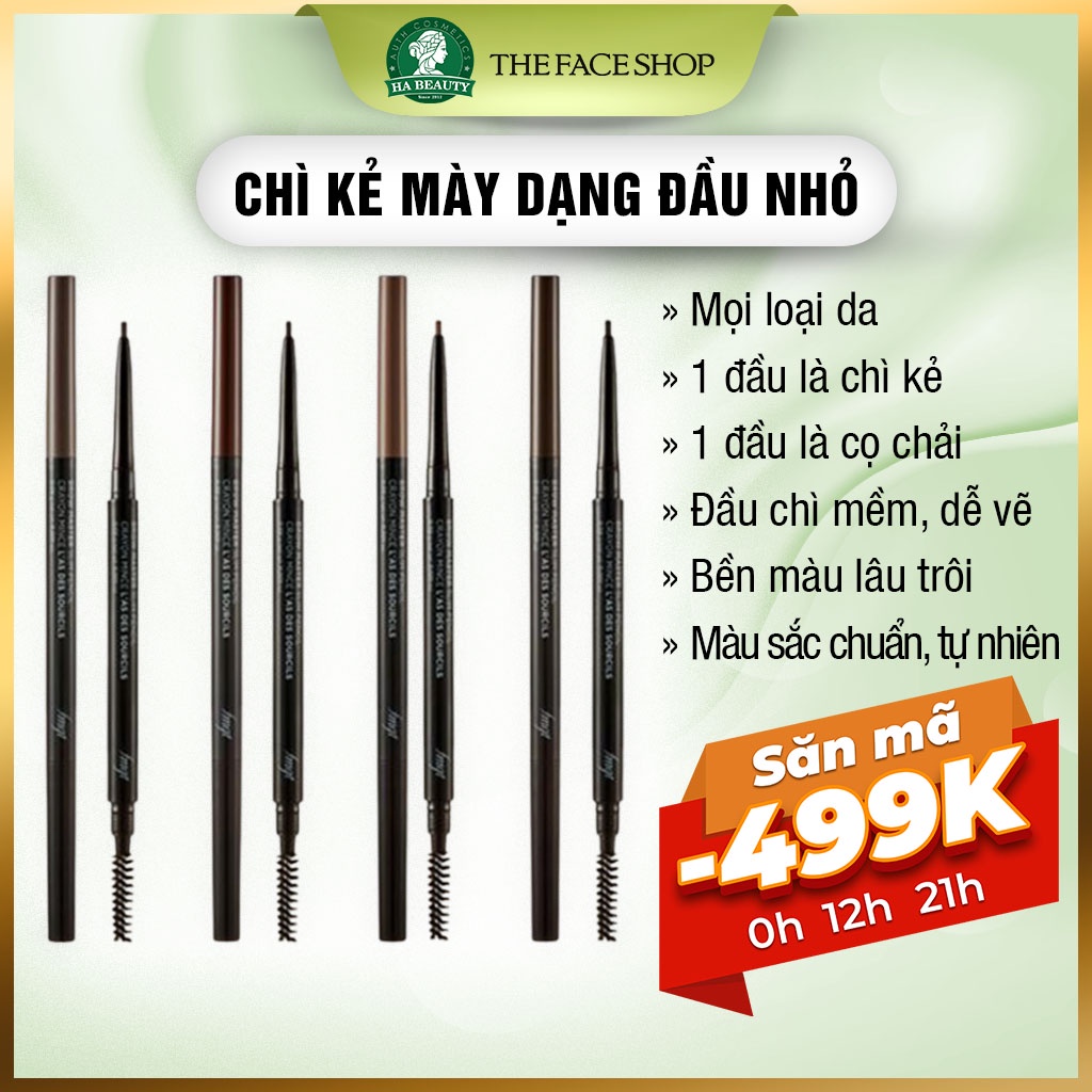 Chì kẻ mày dạng đầu nhỏ trang điểm chân mày lông mày The Face Shop fmgt Brow Master Slim Pencil 0.05g