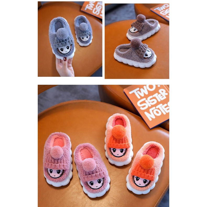 Dép bông cho bé đi trong nhà đế Dày chống trơn trượt Boys & Girls SC05