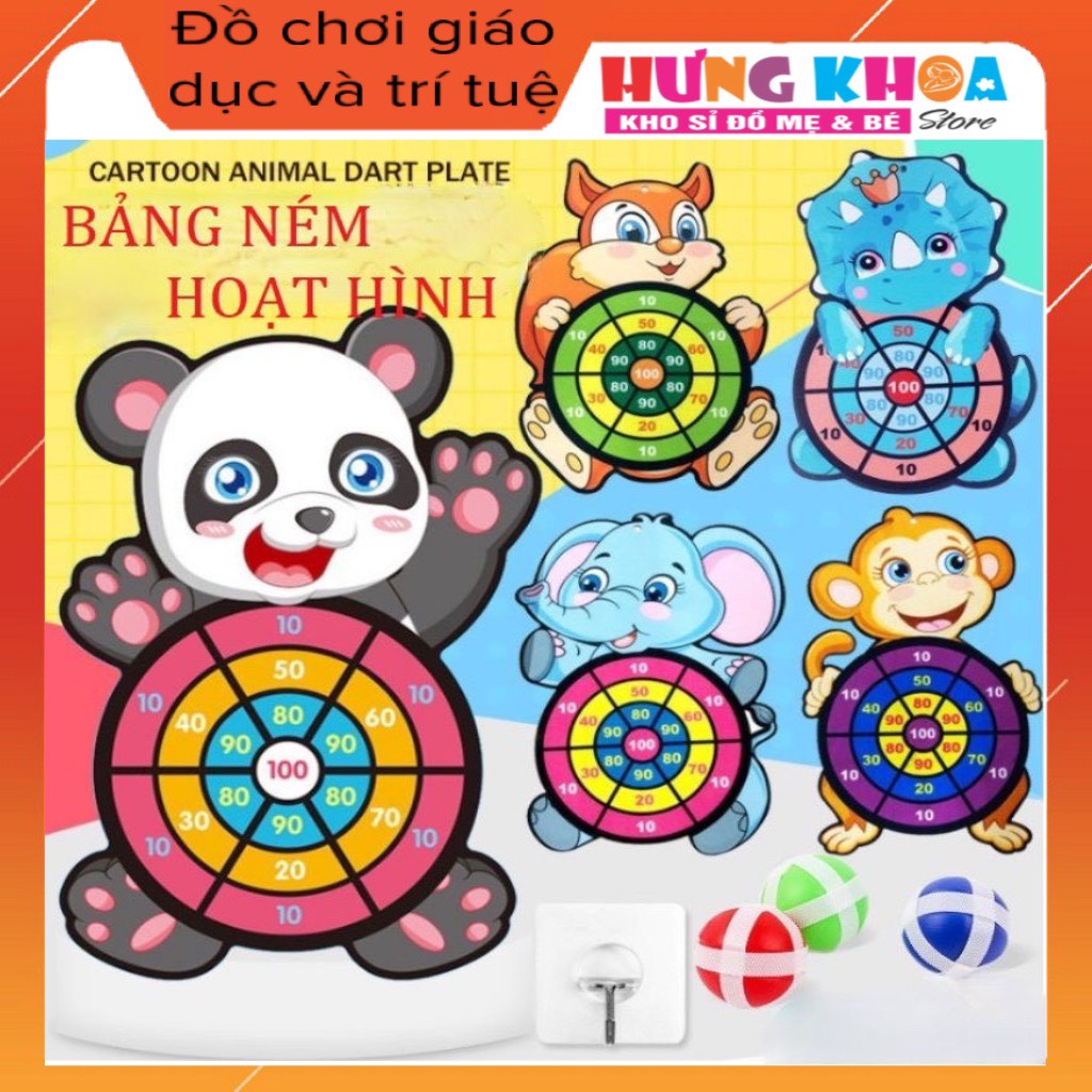 Ném Bóng Dính, Bảng Phi Tiêu Bóng Ném Dính Rèn Luyện Tính Tập Trung Cho Bé Tặng Kèm 3 Bóng