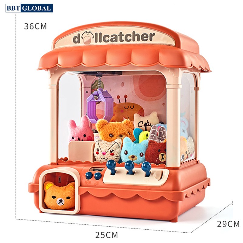 Máy gắp thú bông cho bé cỡ lớn BBT GLOBAL có hiệu ứng đèn nhạc kèm sạc cho bé