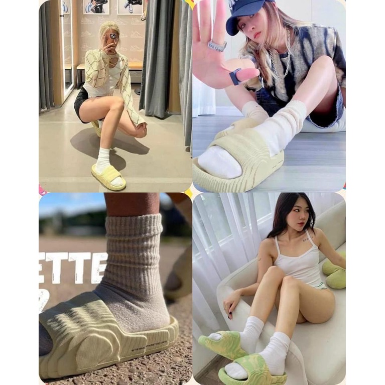Dép bánh mì quai ngang Adilette 22 Nam Nữ Đế Đúc Nguyên Khối Unisex thiết kế bậc thang - Siêu nhẹ êm chân