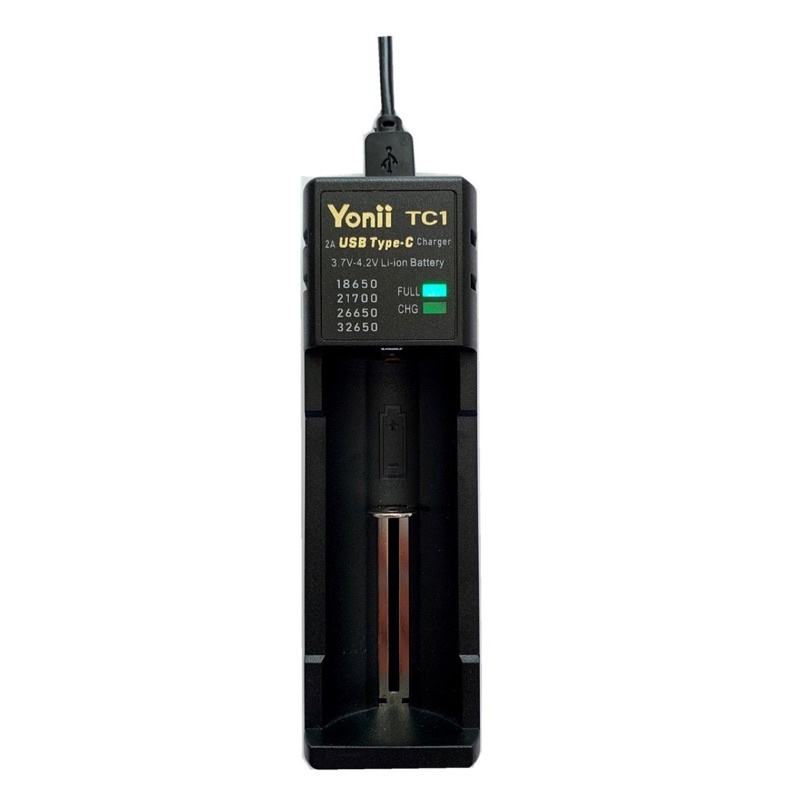 Yonii TC1 Sạc nhanh Li-ion 2A Type-C cho pin 18560/20700/21700/26650…..