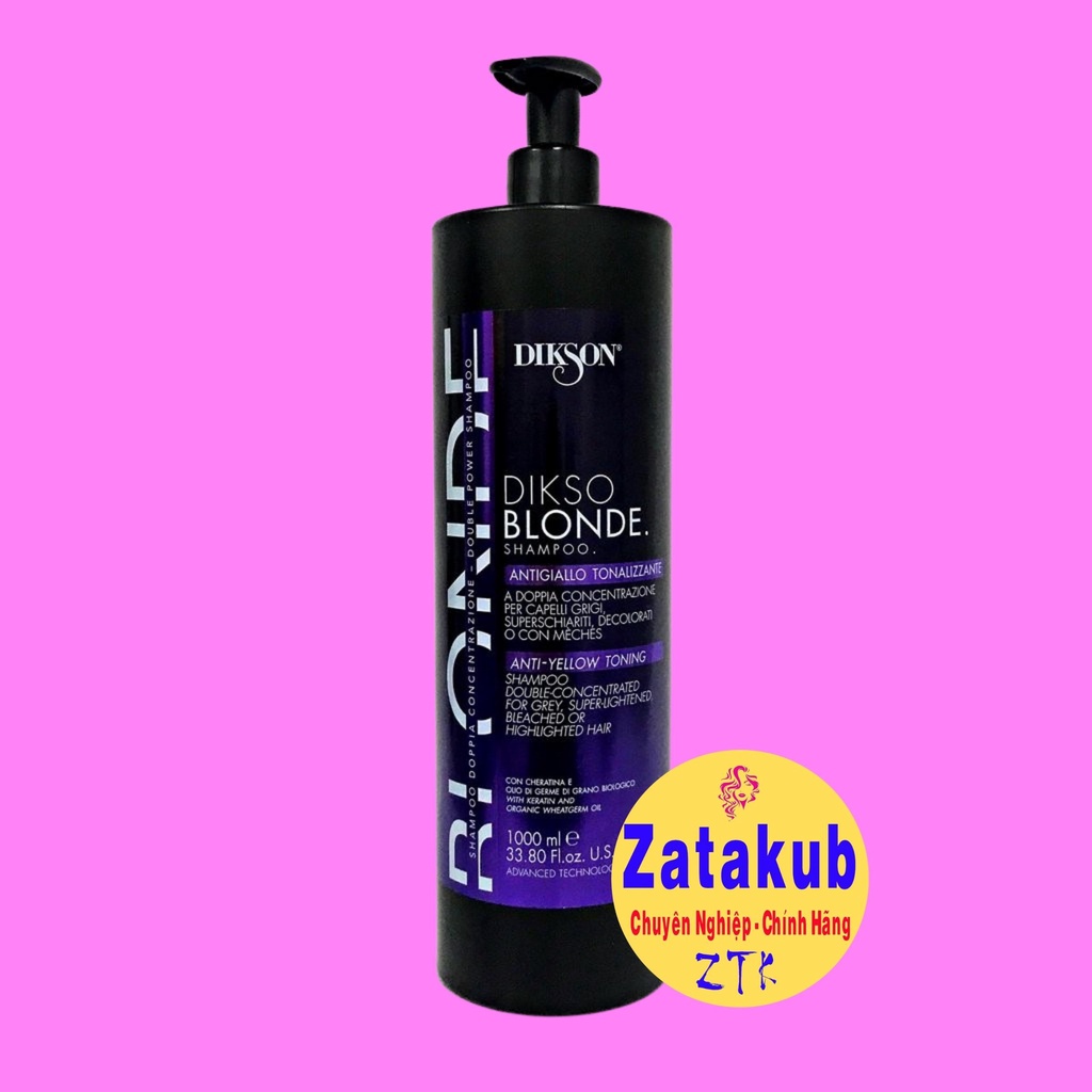 Dầu gội tím khử ánh vàng DIKSON ANTI - YELLOW TONNING Dikso Blonde Shampoo 1000ml