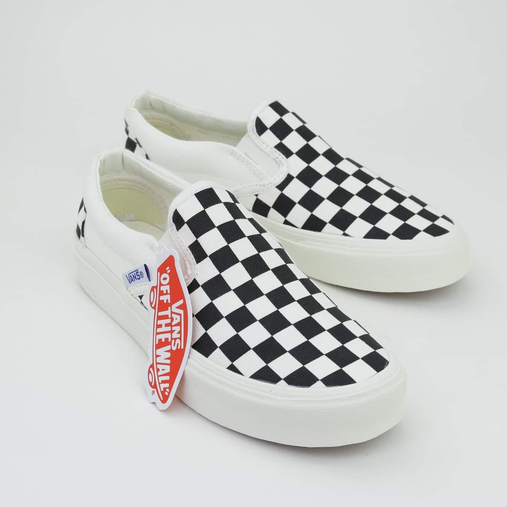 Giày lười Slip On 𝐕𝐀𝐍𝐒 Caro - Giày thể thao sneaker nam nữ  𝐕𝐀𝐍 kẻ sọc đen trắng cá tính