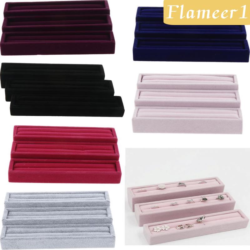 1 [Flameameer1] Set 3 Khay Nhung Trưng Bày Trang Sức