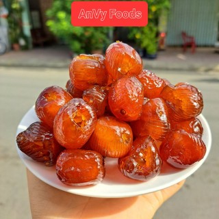 Mứt táo thái sấy dẻo không hạt - hũ 500gr - anvy foods