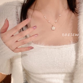  Vòng Cổ Ngọc Trai Hoa Kim Cương ins Thời Trang Hàn Quốc Sang Trọng Áo Len Dây Xích Xương Đòn Tươi Tất Cả Trận Đấu Vòng Cổ 