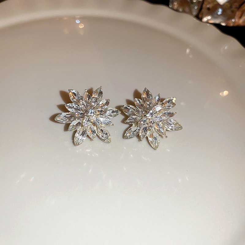 Bông Tai Mạ Bạc Hình Hoa Độc Đáo Sang Trọng Phong Cách Hàn Quốc