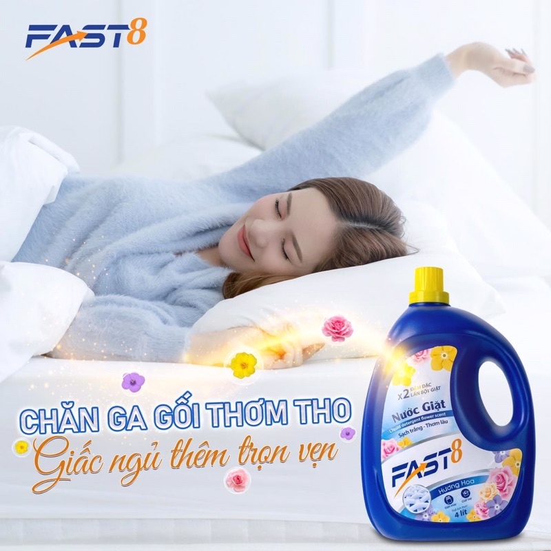 Nước Giặt FAST 8, Không Hoá Chất, An Toàn Cho Da, Tẩy Siêu Sạch 4 lít