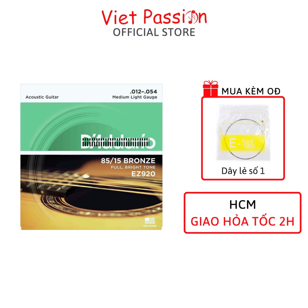 Dây đàn guitar acoustic D adario EXP26 EJ13 EZ910 cho ghita dây sắt chất lượng Viet Passion HCM