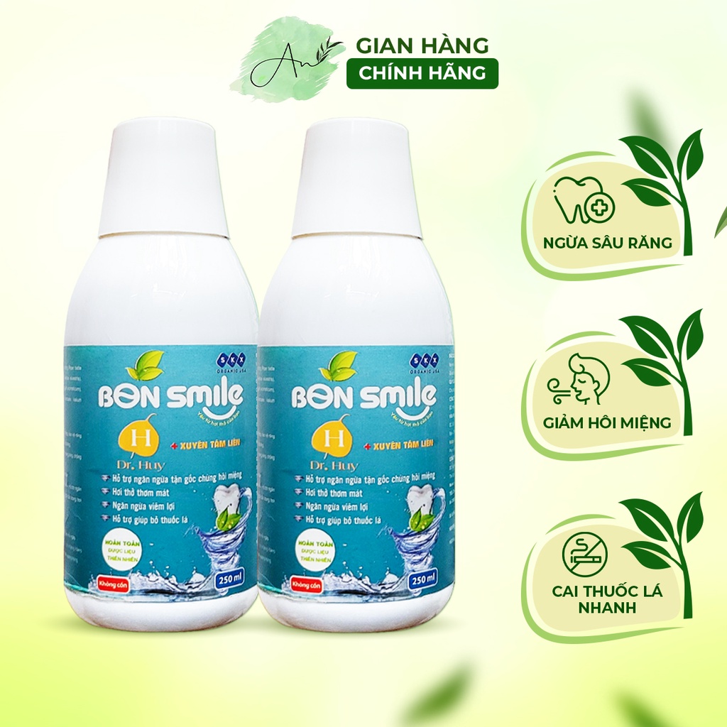 Bộ 2 nước súc miệng diệt khuẩn Bonsmile Dr.Huy sạch răng thơm mát  - AN050
