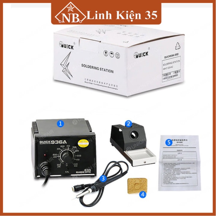 Máy hàn Quick 936A zin điều chỉnh nhiệt độ trạm hàn 220V-60W