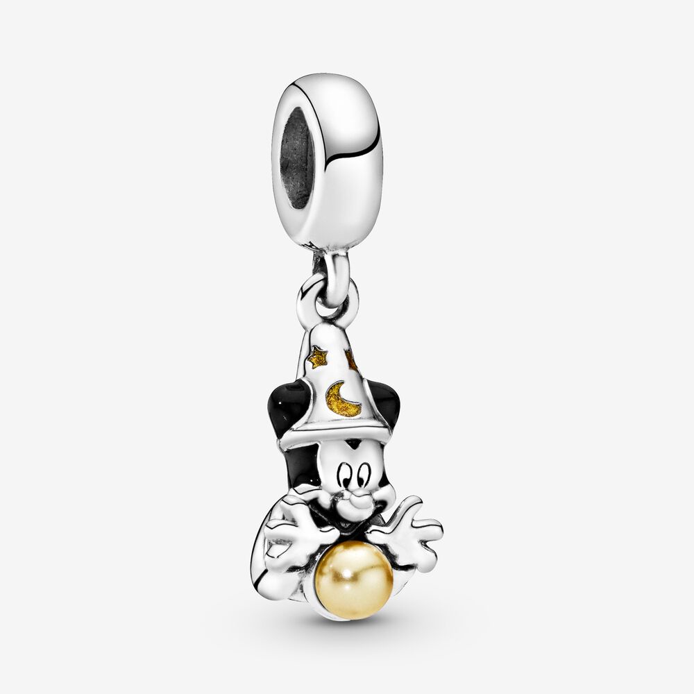DISNEY Mặt Dây Chuyền Mạ Bạc 925 Hình Chuột Mickey Xinh Xắn
