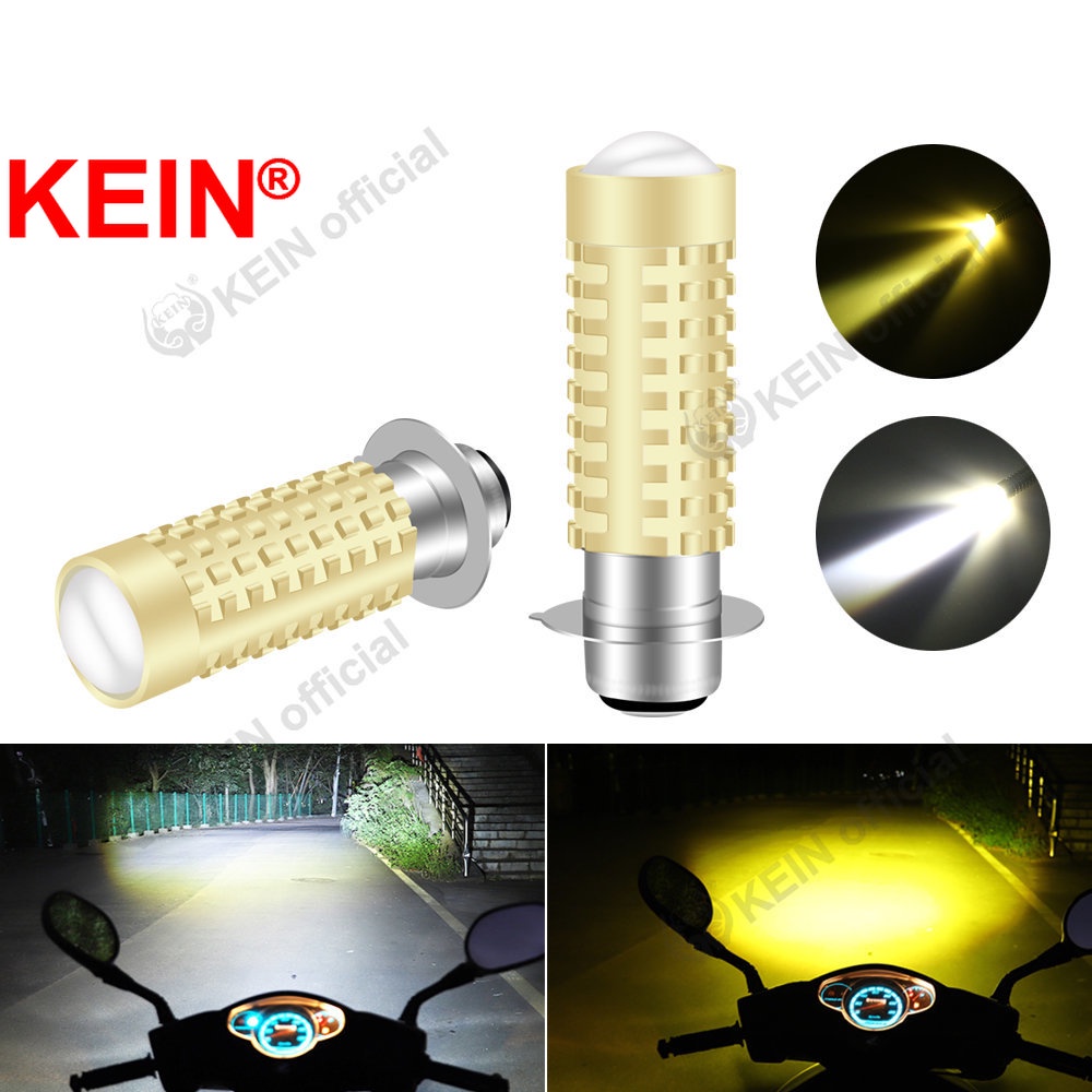 Đèn Pha Led T19 P15D T19 DC12V Ánh Sáng Trắng / Vàng Cho Xe Mô Tô