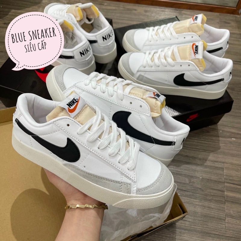 Giày Sneaker Nike Blazer Mid 77 Vintage White Black Cổ Cao,Thấp Kiểu Dáng Thể Thao Phối Màu Đen Trắng Cao Cấp Full Box