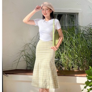 Áo croptop cổ tròn tay lửng | Miha Top | Secodee