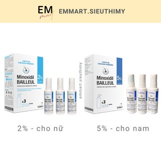 Xịt mọc tóc giảm rụng tóc minoxidil bailleul 2-5% 60ml*3