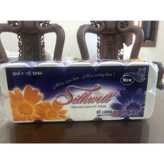 Giấy vệ sinh 10 cuộn 3 lớp không lõi silkwell
