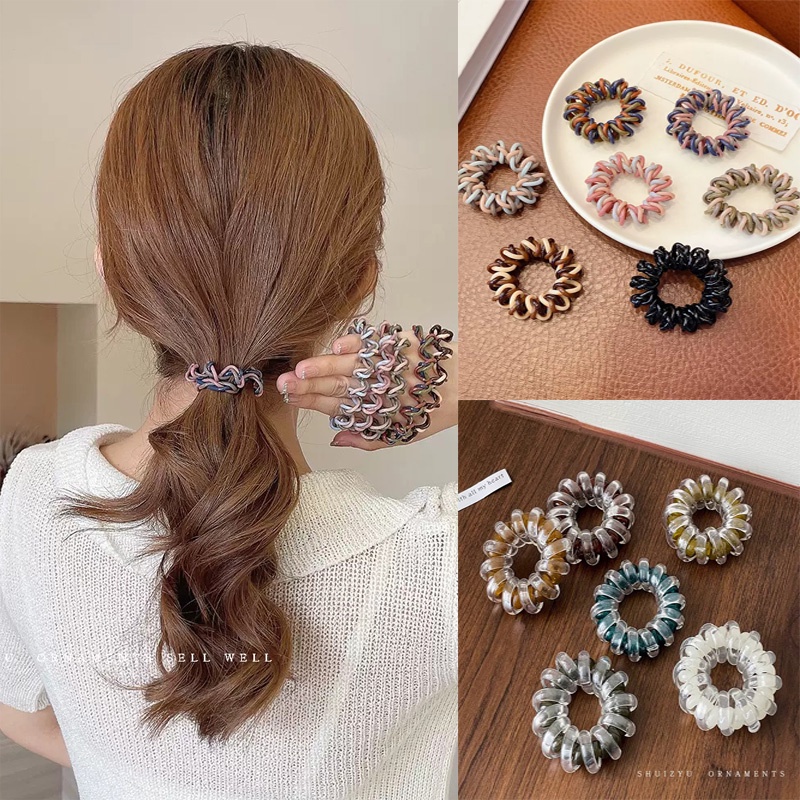 Dây Buộc Tóc Co Giãn Trong Suốt Lấp Lánh Phong Cách Hàn Quốc 2022