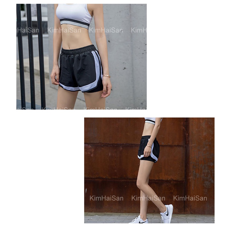 Quần đùi tập gym, chạy bộ  vải dù 2 lớp siêu thoáng mát có size 35-100kg - Quần short nữ thể thao đa năng