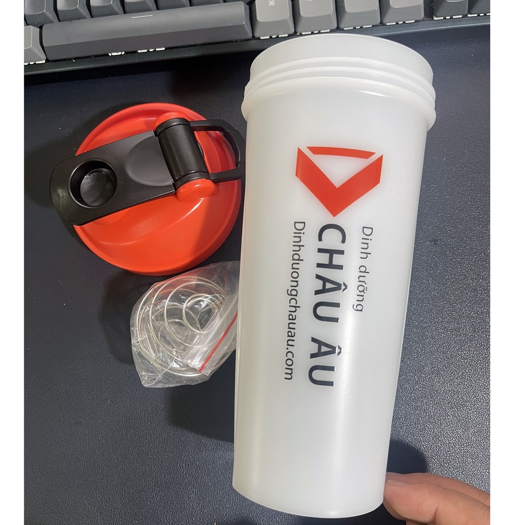 Bình lắc Shaker pha sữa cho người tập GYM - Bình nước thể thao Shaker - 600 ml - chính hãng