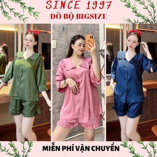 Lụa xước cao cấp - Đồ bộ bigsize 50-95kg TNQD Trơn, Since1997 Đồ ngủ bigsize Pijama bigsize lụa Xước loại 1 siêu mịn mát