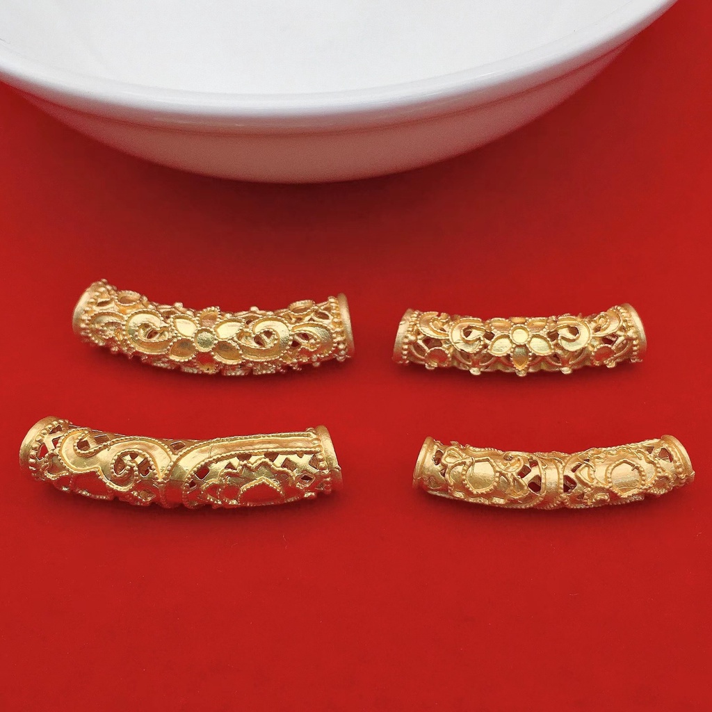 Vòng Đeo Tay Cát Vàng Cát Rỗng Hình Hoa Sen Handmade Phụ Kiện Vòng Tay Màu Đỏ Đính Hạt diy Bán Sỉ