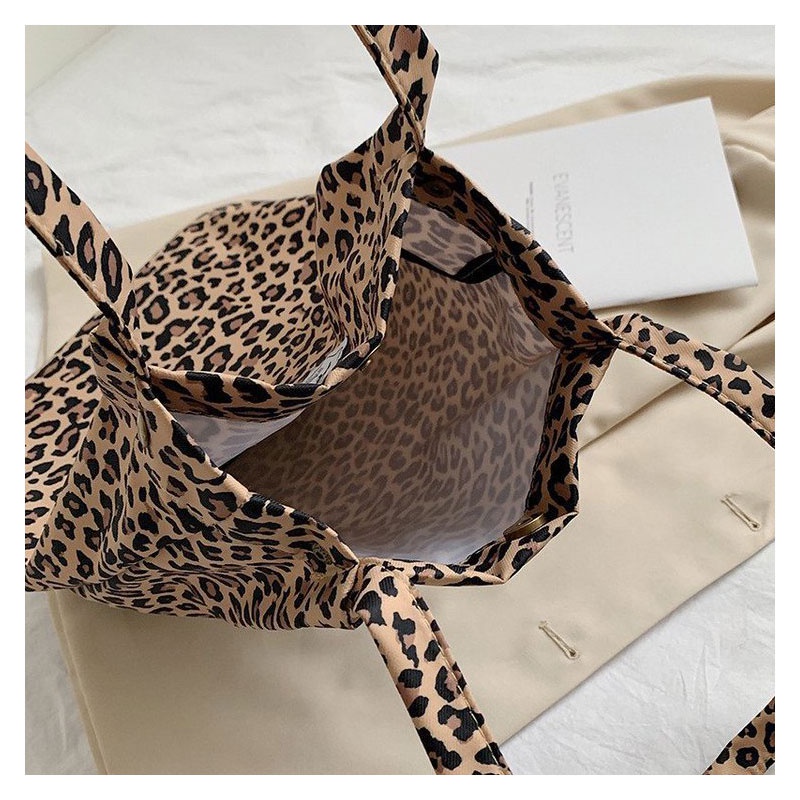 Túi vải Cỡ Lớn In Họa Tiết Da Báo Phong Cách Hong Kong Cổ Điển Thời Trang Cho Nữ