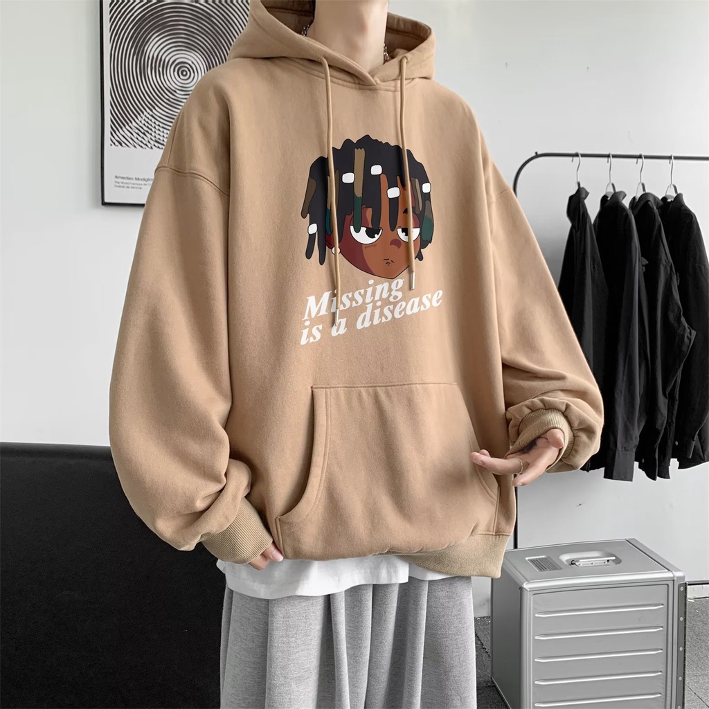 Áo hoodie Dáng Rộng In Họa Tiết Hoạt Hình Phong Cách Nhật Bản Cho Nam Nữ