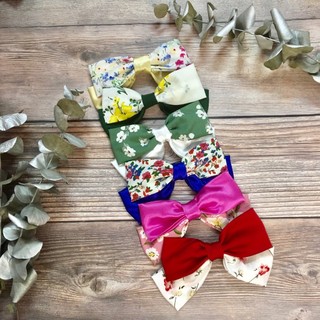 {Handmade} Kẹp nơ lụa tiểu thư thanh lịch size lớn
