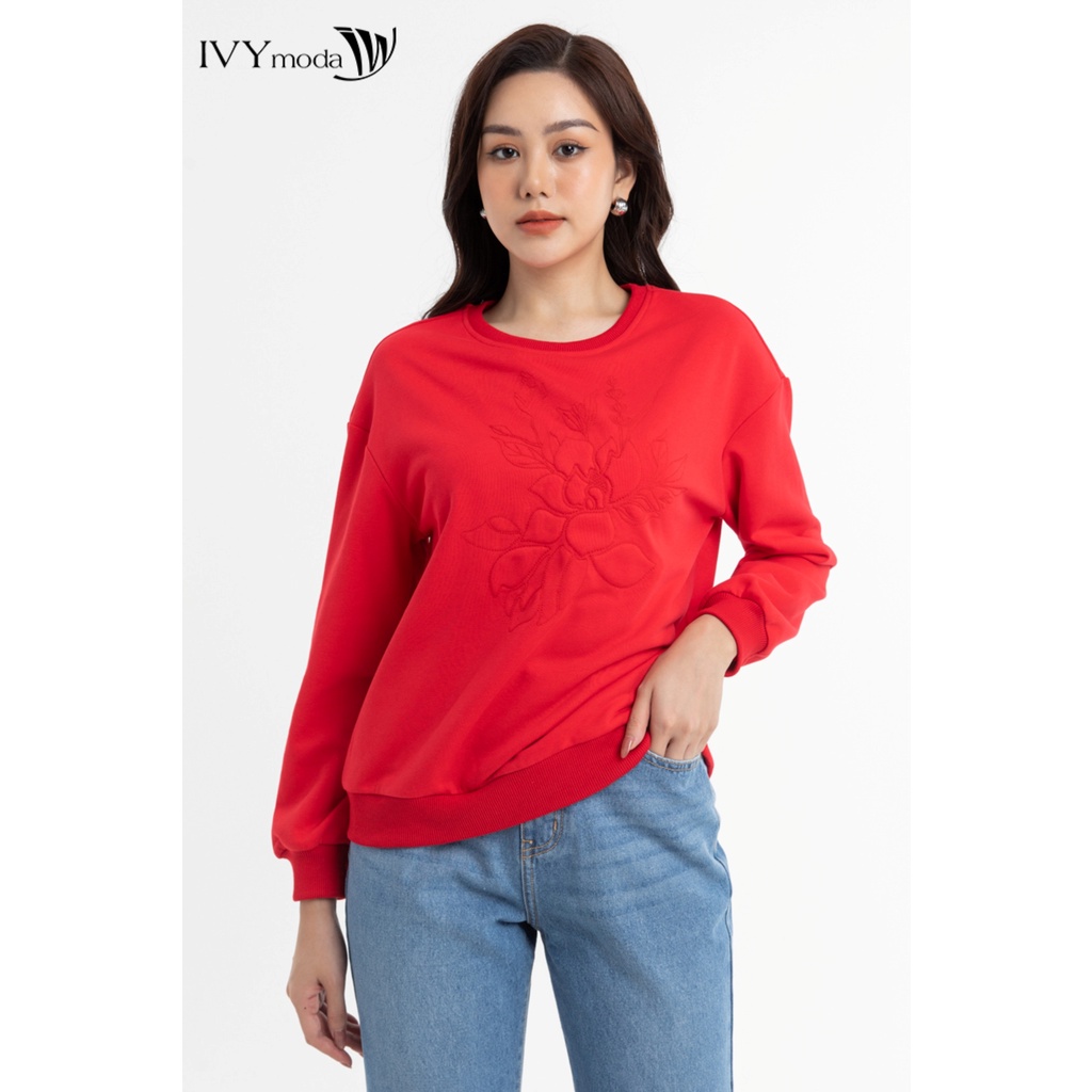 Áo thun nữ in dập hoa nổi IVY moda MS 58M7937